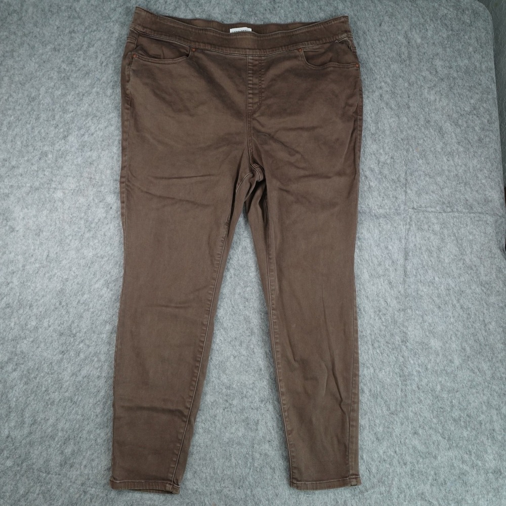Lane Bryant Pants Women 22 Brown Stretch Pull On Skinny Trousers Jeggings